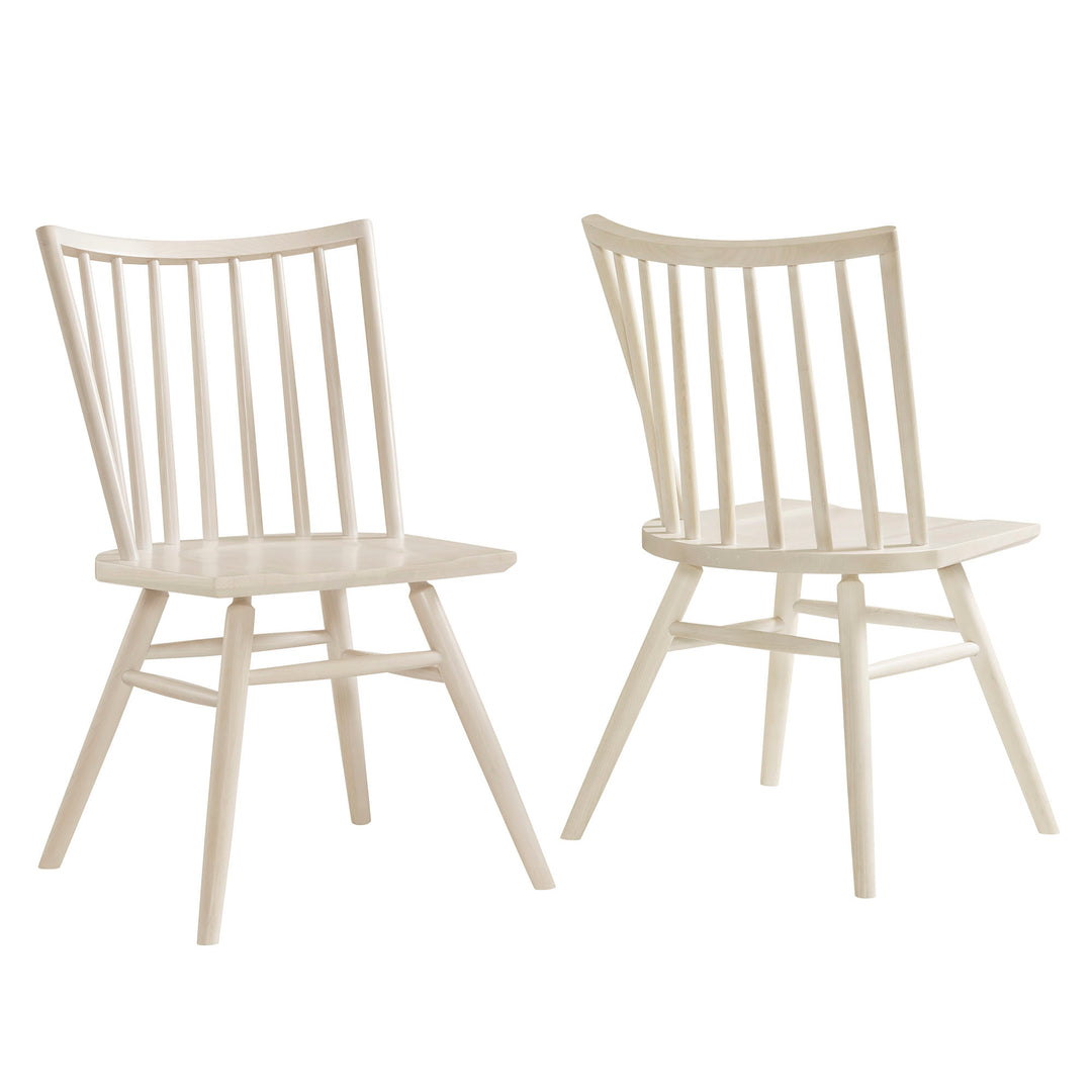 Alvar Spindle Back Dining Side Chairs Set of 2 in White Wash