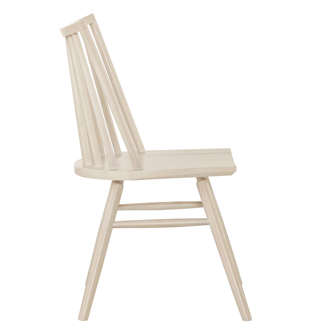 Alvar Spindle Back Dining Side Chairs Set of 2 in White Wash