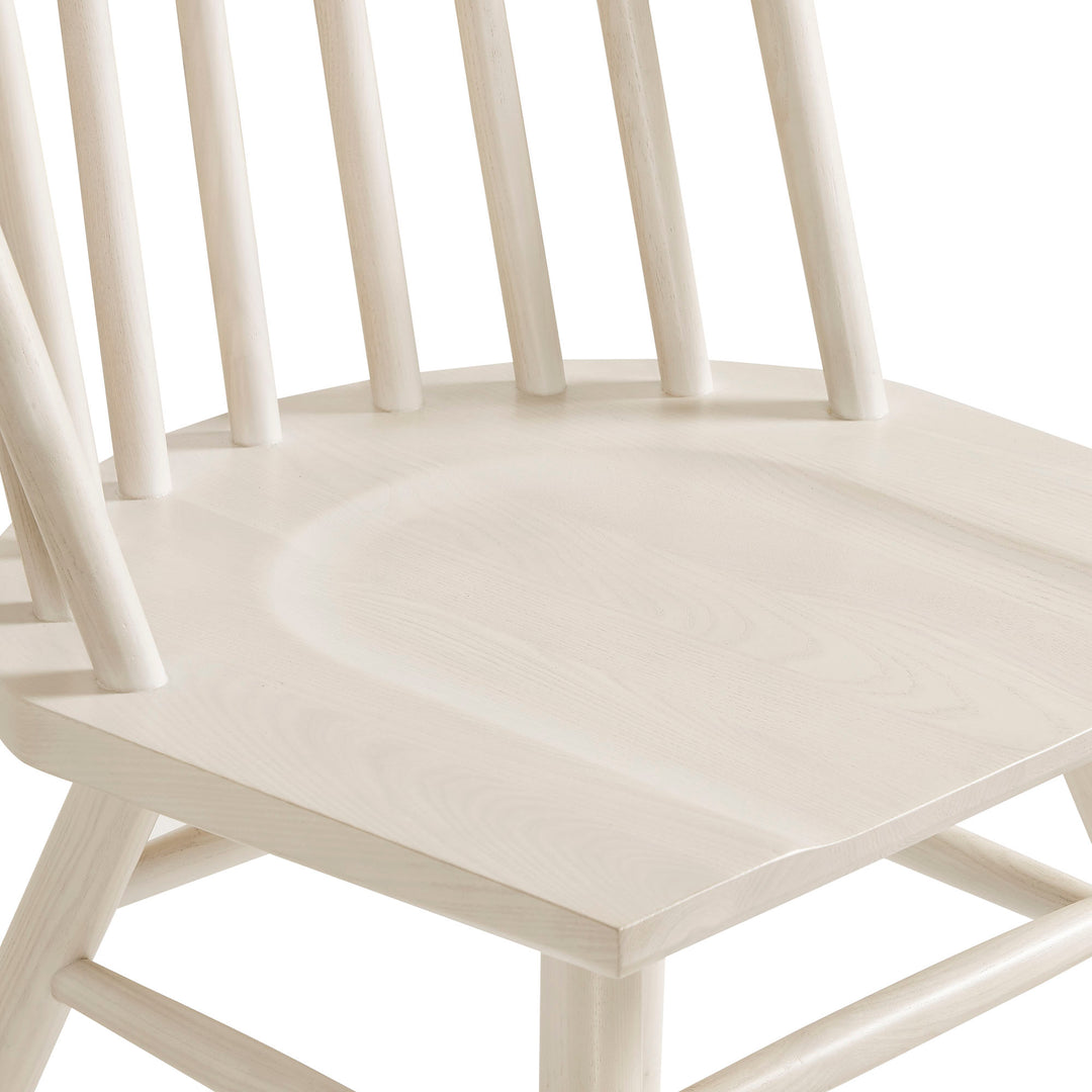 Alvar Spindle Back Dining Side Chairs Set of 2 in White Wash