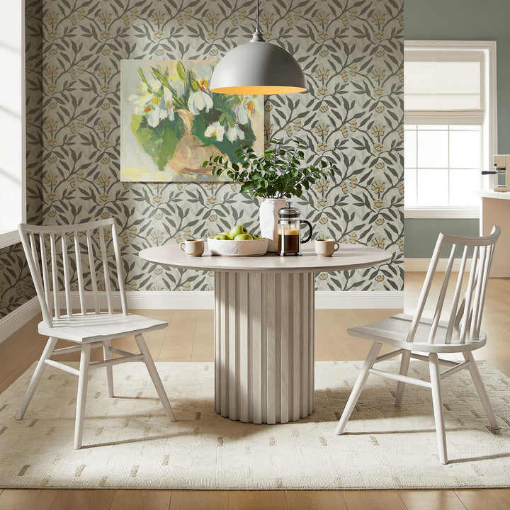 Alvar Spindle Back Dining Side Chairs Set of 2 in White Wash