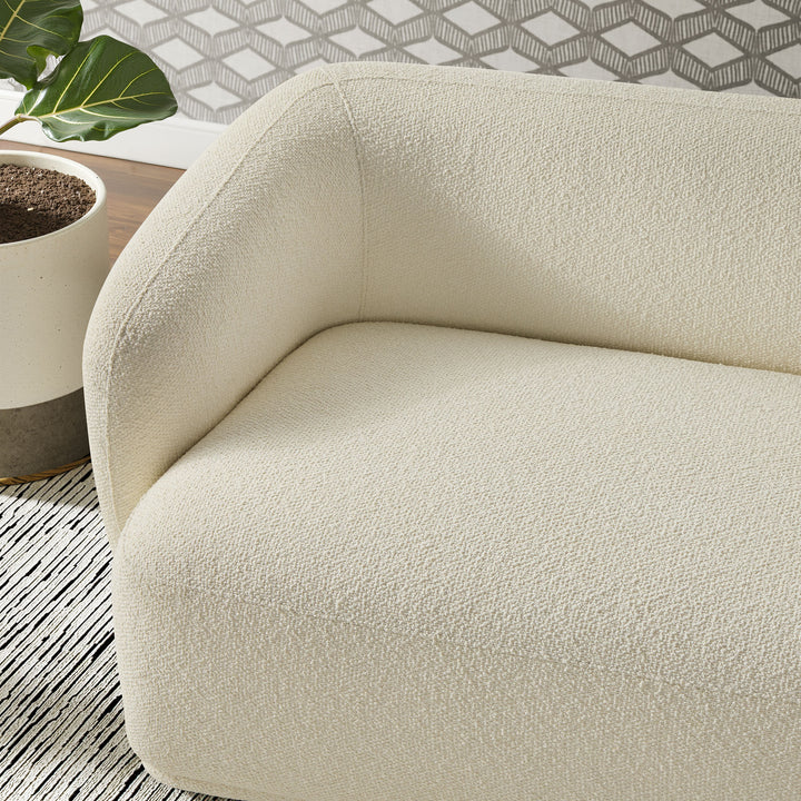 Monica 88 Inch Boucle Fabric Sofa in Cream