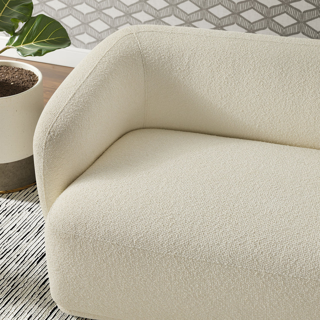 Monica 88 Inch Boucle Fabric Sofa in Cream