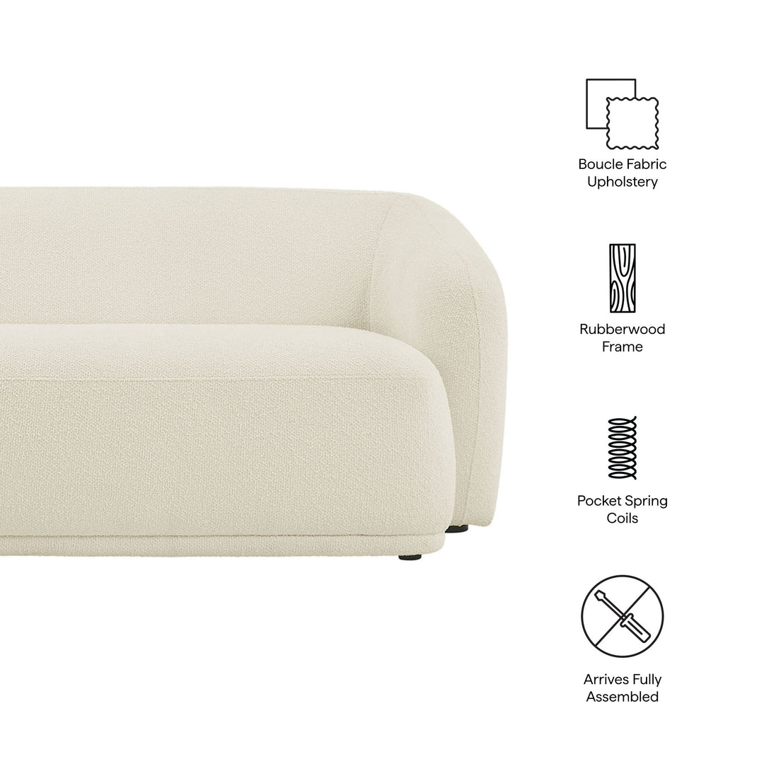 Monica 88 Inch Boucle Fabric Sofa in Cream