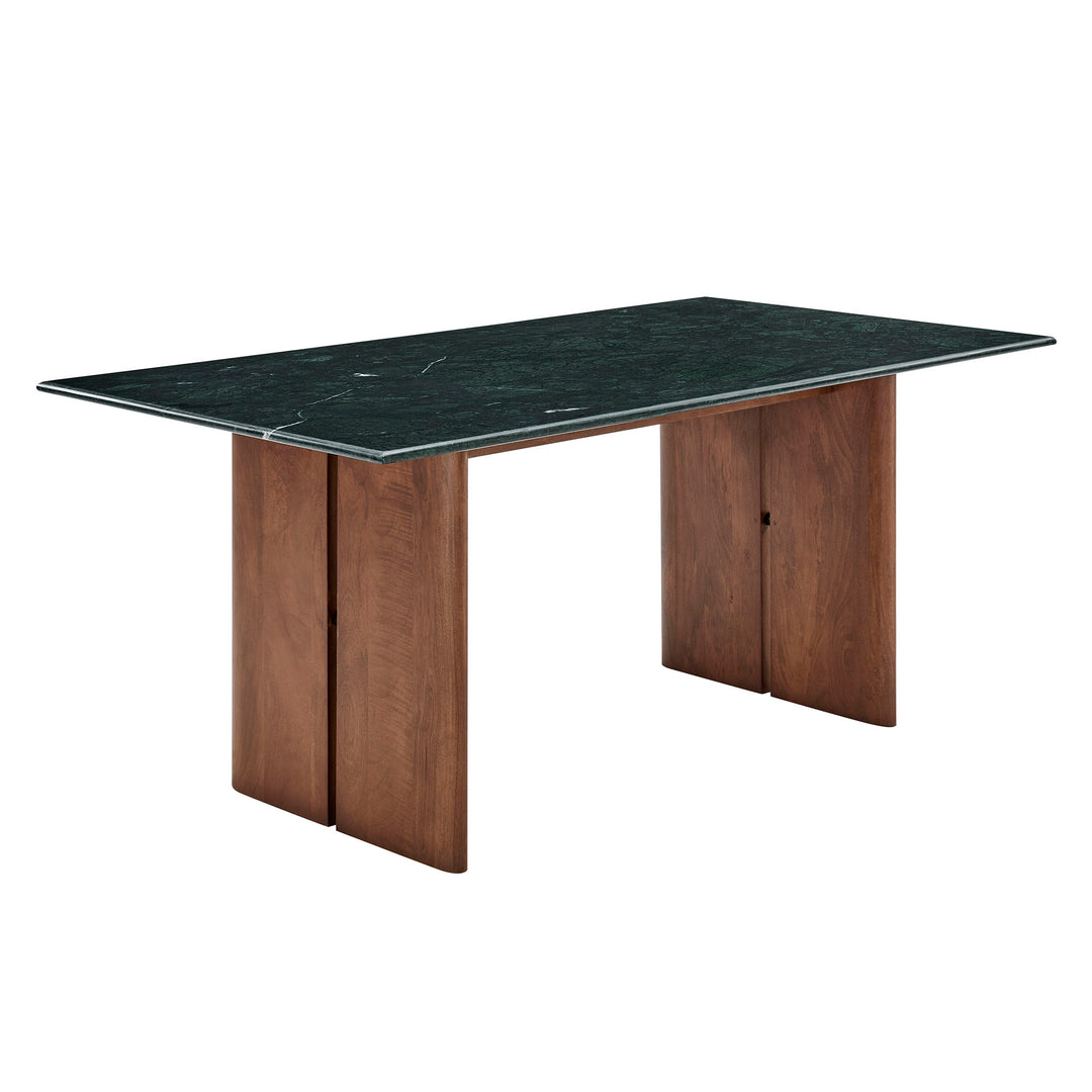 Amistad 72 Inch Marble Dining Table in Walnut Green Marble