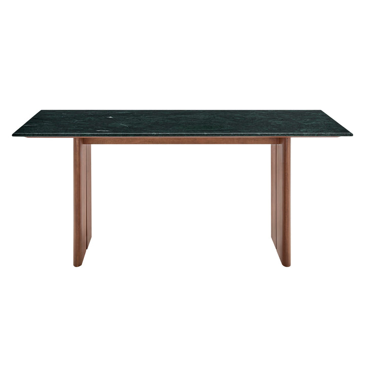 Amistad 72 Inch Marble Dining Table in Walnut Green Marble