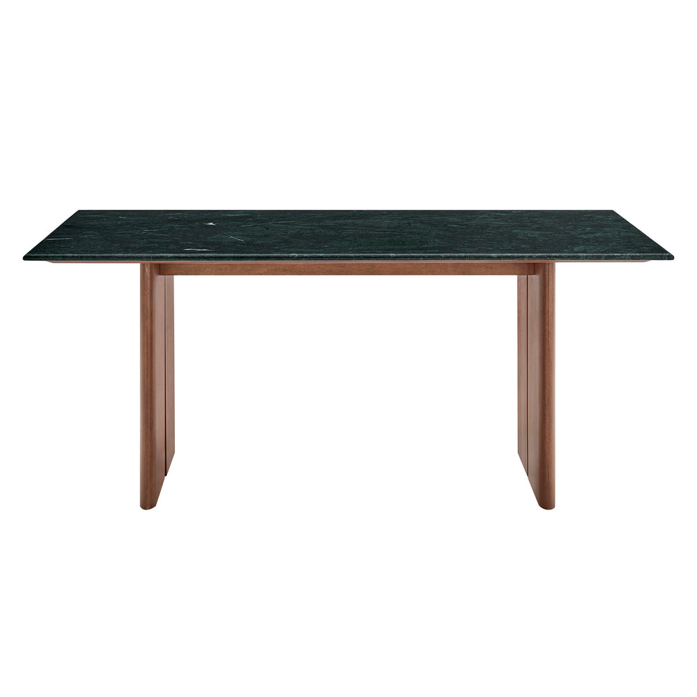 Amistad 72 Inch Marble Dining Table in Walnut Green Marble