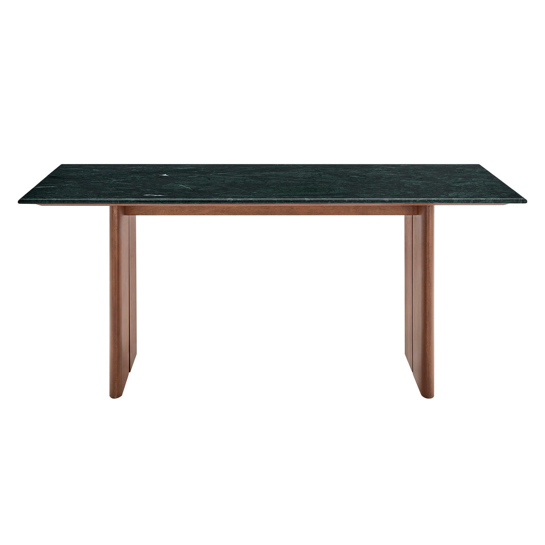 Amistad 72 Inch Marble Dining Table in Walnut Green Marble