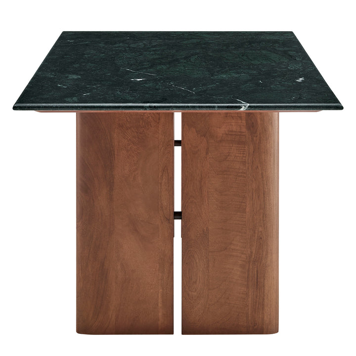 Amistad 72 Inch Marble Dining Table in Walnut Green Marble