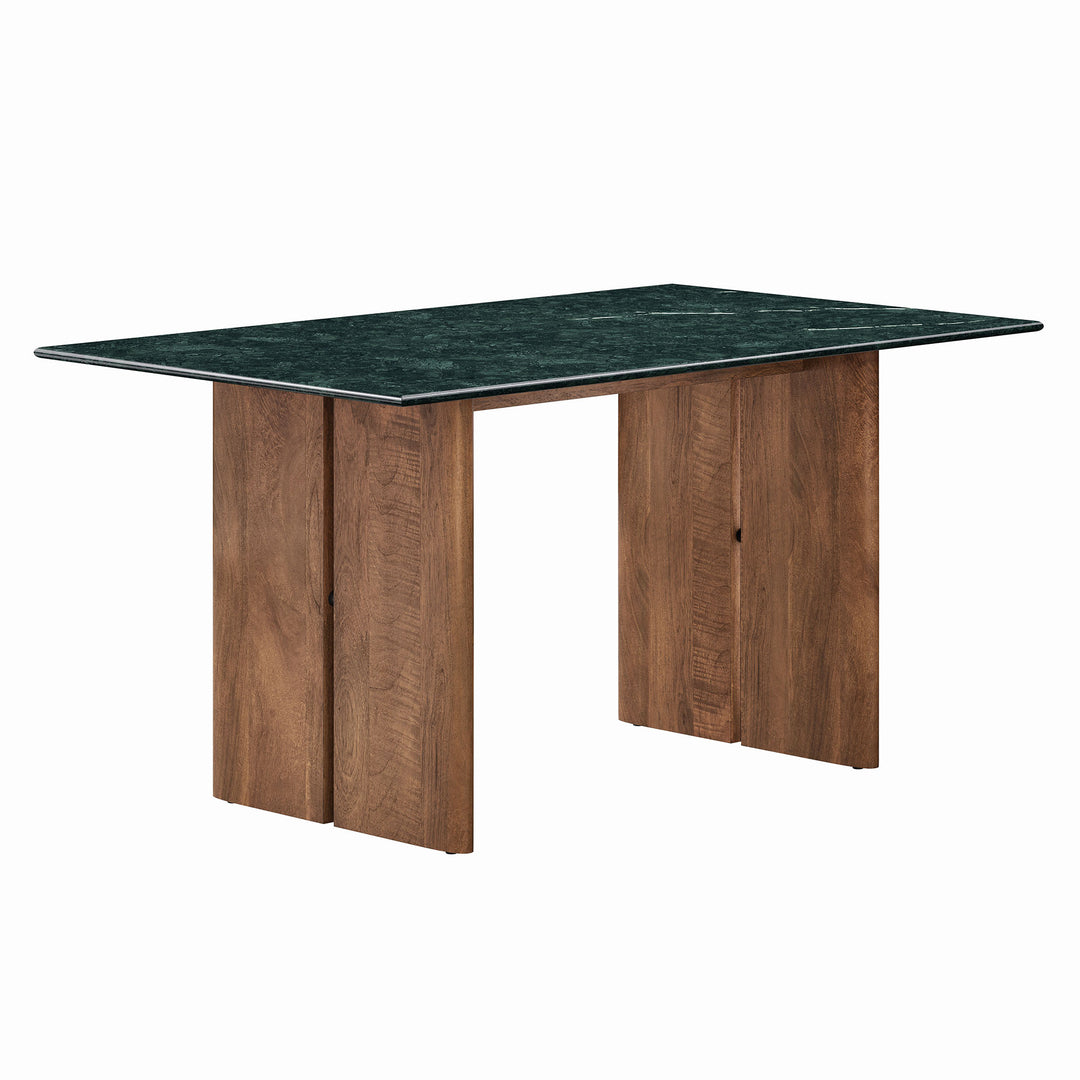 Amistad 60 Inch Marble Dining Table in Walnut Green Marble