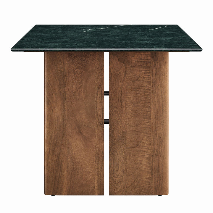 Amistad 60 Inch Marble Dining Table in Walnut Green Marble