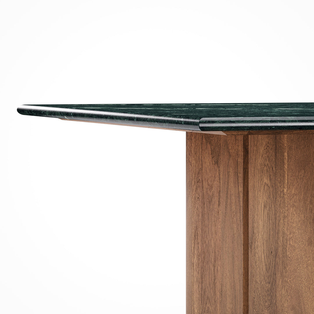 Amistad 60 Inch Marble Dining Table in Walnut Green Marble