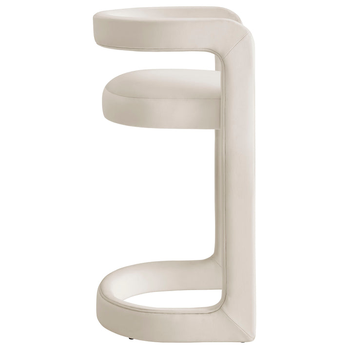 Winslow Performance Velvet Bar Stool Set of 2 in Alabaster