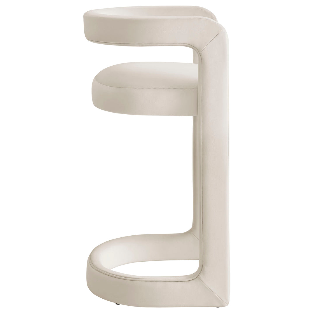 Winslow Performance Velvet Bar Stool Set of 2 in Alabaster