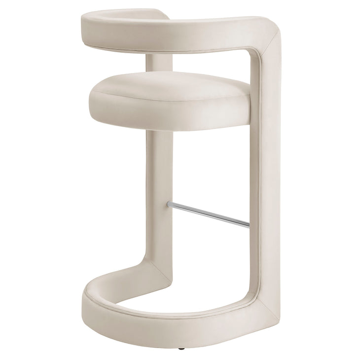 Winslow Performance Velvet Bar Stool Set of 2 in Alabaster