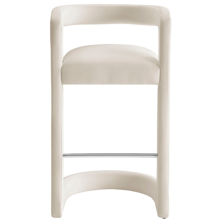 Winslow Performance Velvet Bar Stool Set of 2 in Alabaster
