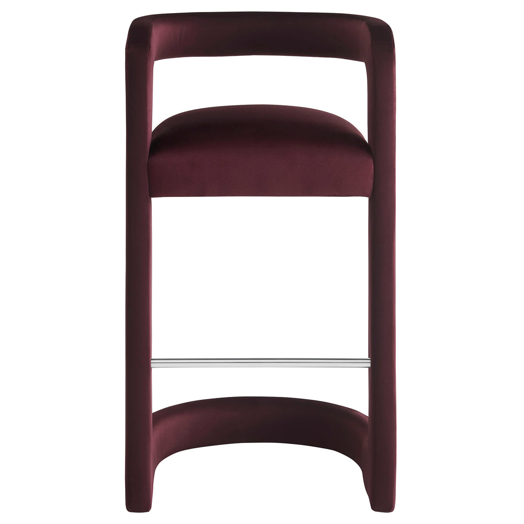 Winslow Performance Velvet Bar Stool Set of 2 in Mulberry