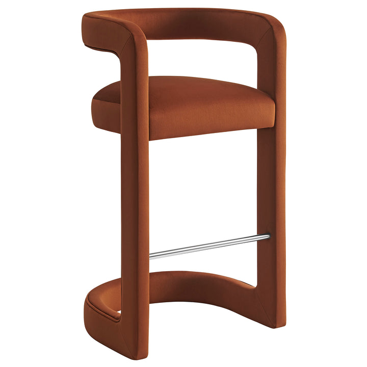 Winslow Performance Velvet Bar Stool Set of 2 in Rust