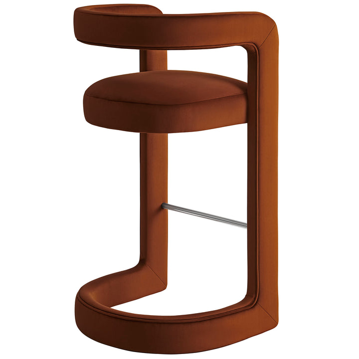 Winslow Performance Velvet Bar Stool Set of 2 in Rust