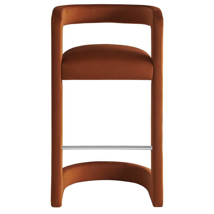 Winslow Performance Velvet Bar Stool Set of 2 in Rust