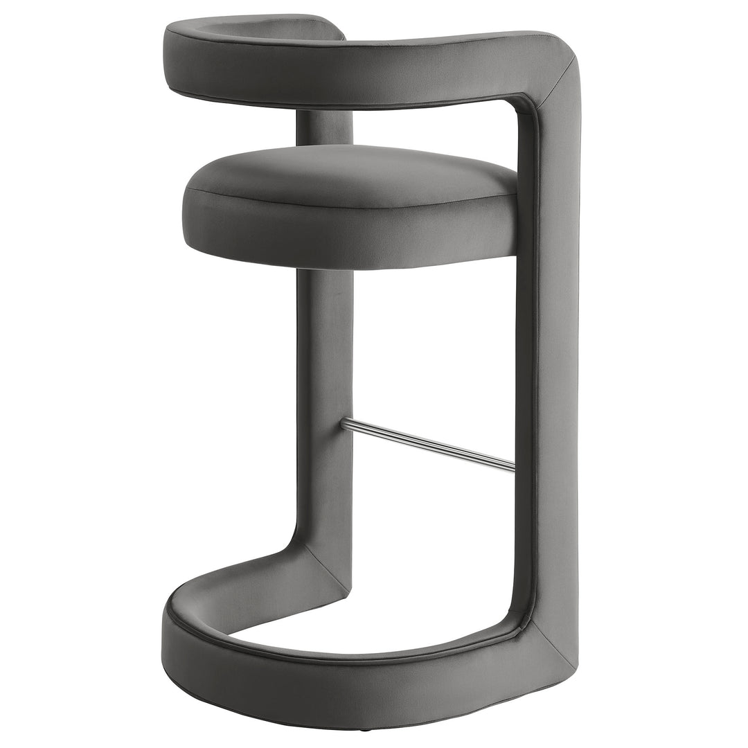 Winslow Performance Velvet Bar Stool Set of 2 in Storm Gray