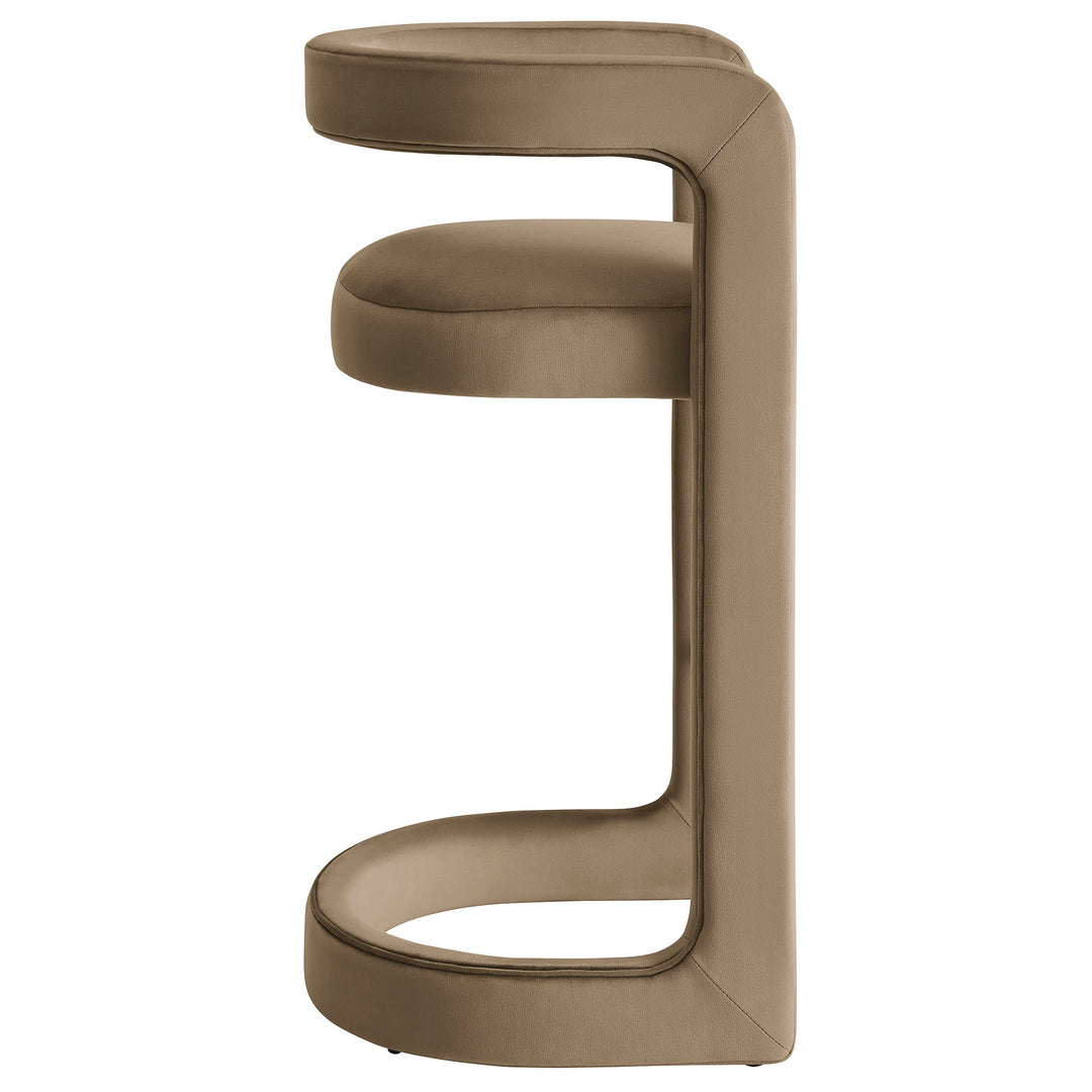 Winslow Performance Velvet Bar Stool Set of 2 in Taupe