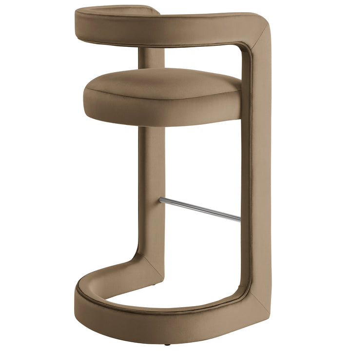 Winslow Performance Velvet Bar Stool Set of 2 in Taupe