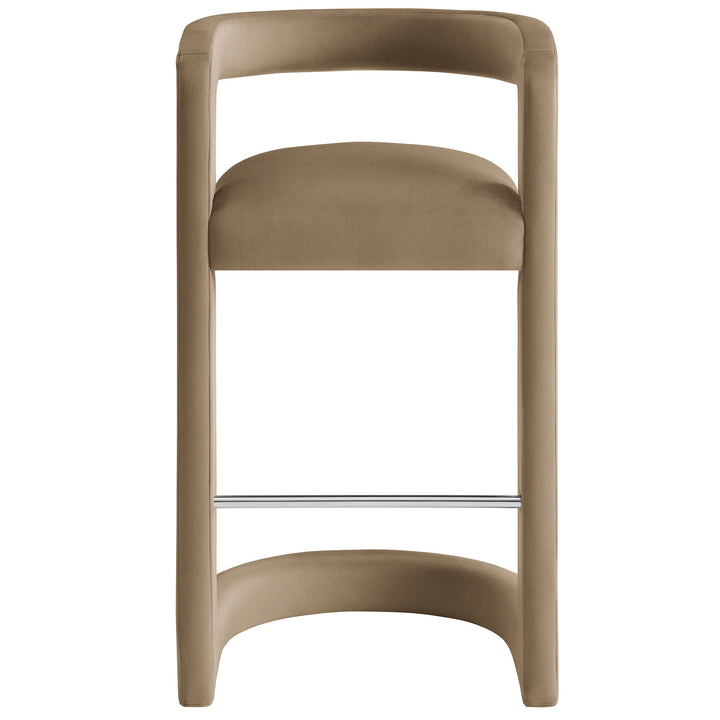 Winslow Performance Velvet Bar Stool Set of 2 in Taupe