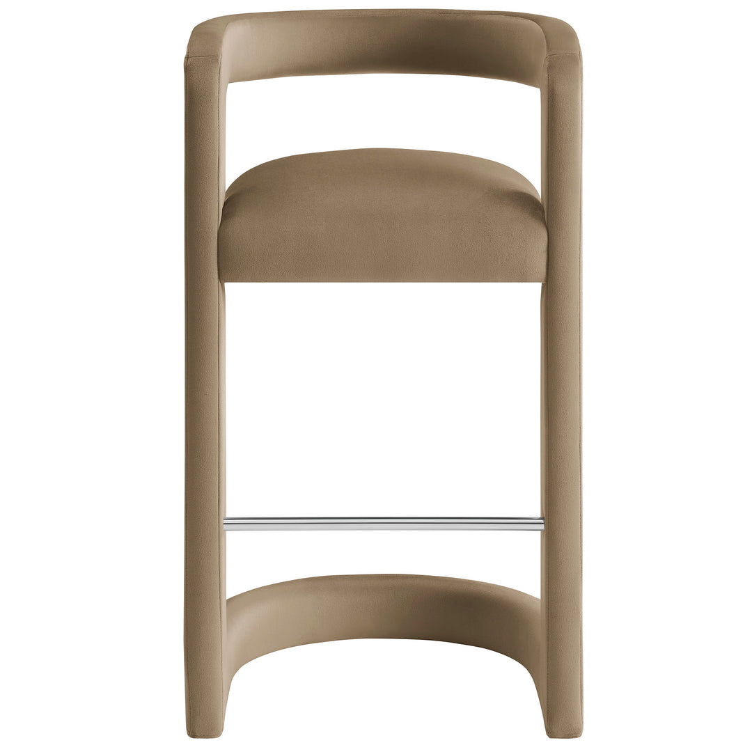 Winslow Performance Velvet Bar Stool Set of 2 in Taupe