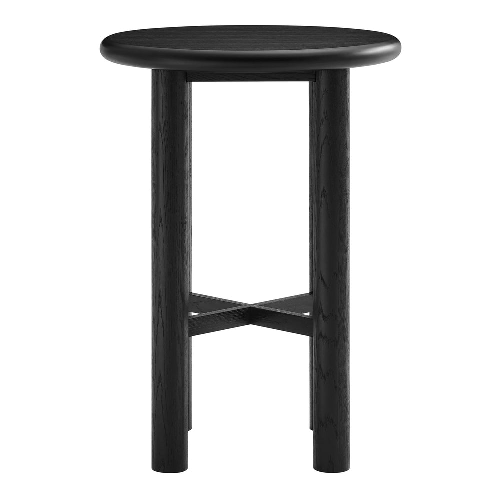 Alvia Round 30" Oak Wood Bar Table in Black
