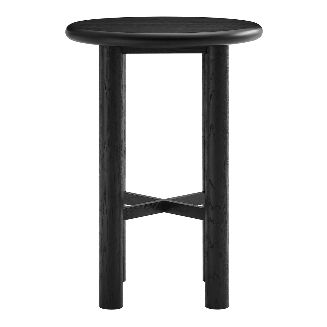 Alvia Round 30" Oak Wood Bar Table in Black