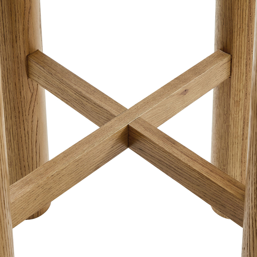 Alvia Round 30" Oak Wood Bar Table in Weathered Oak