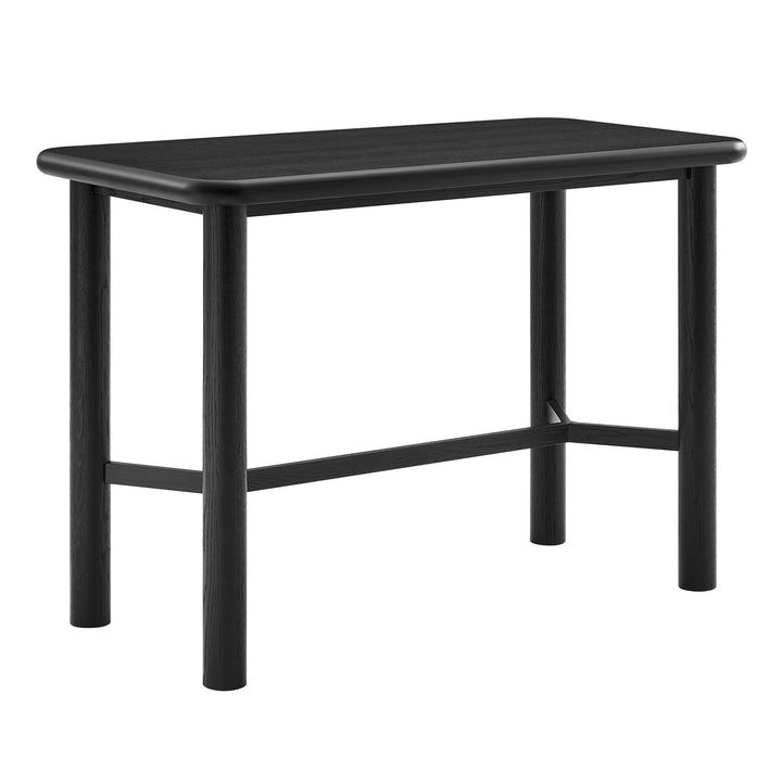 Alvia Rectangular 60" Oak Wood Bar Table in Black