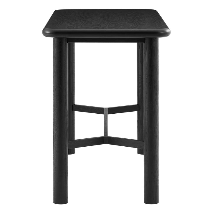 Alvia Rectangular 60" Oak Wood Bar Table in Black