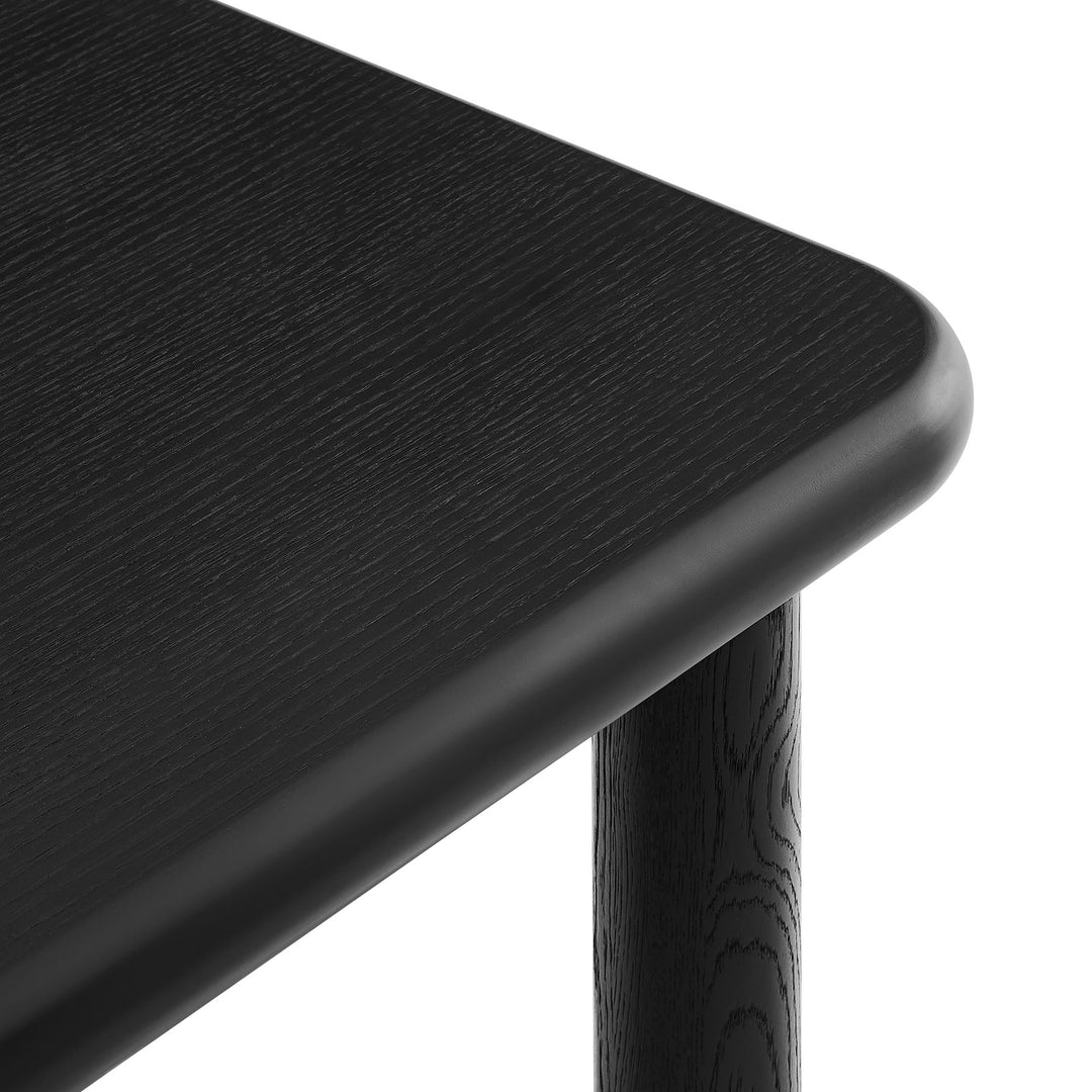 Alvia Rectangular 60" Oak Wood Bar Table in Black