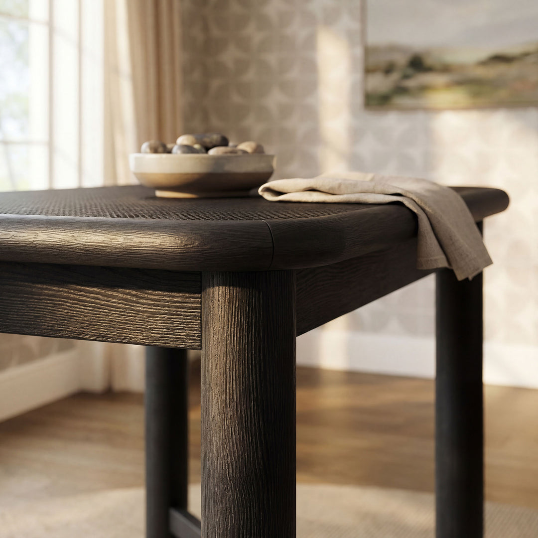 Alvia Rectangular 60" Oak Wood Bar Table in Black