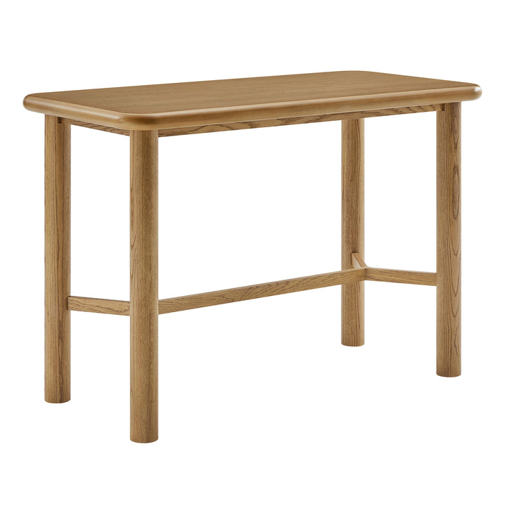Alvia Rectangular 60" Oak Wood Bar Table in Weathered Oak