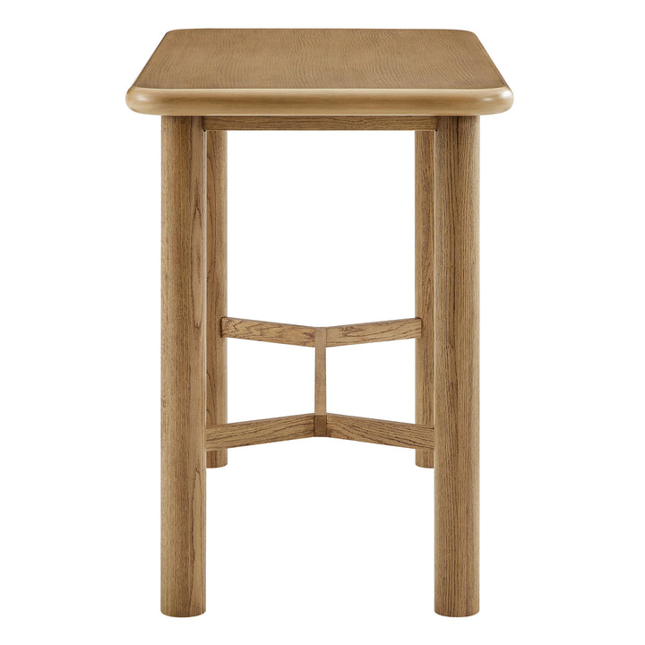 Alvia Rectangular 60" Oak Wood Bar Table in Weathered Oak
