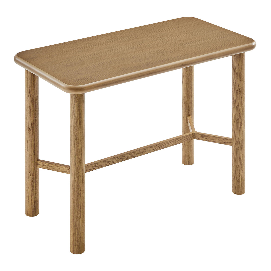 Alvia Rectangular 60" Oak Wood Bar Table in Weathered Oak