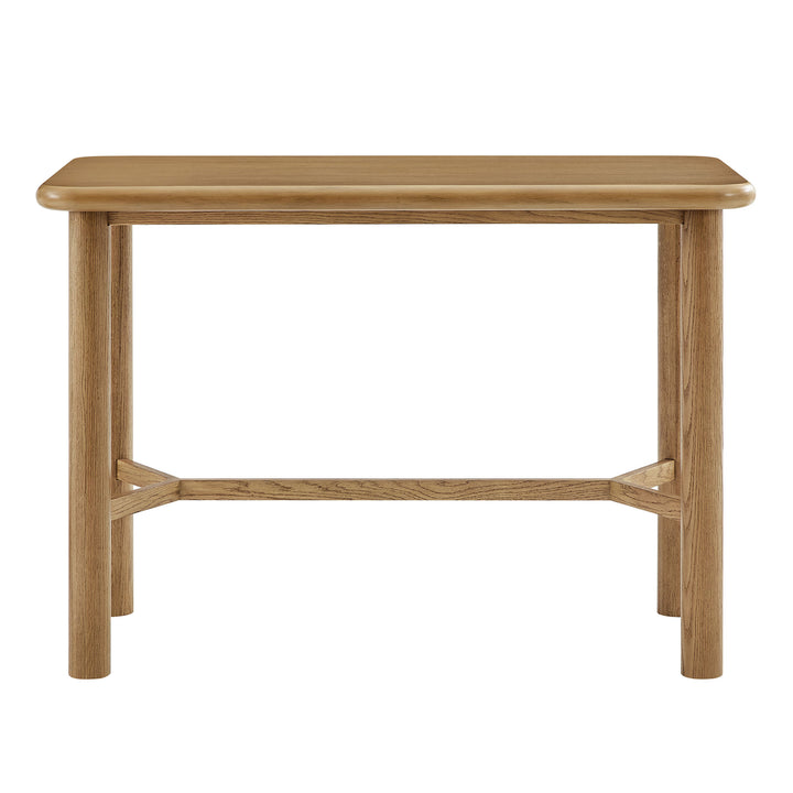 Alvia Rectangular 60" Oak Wood Bar Table in Weathered Oak