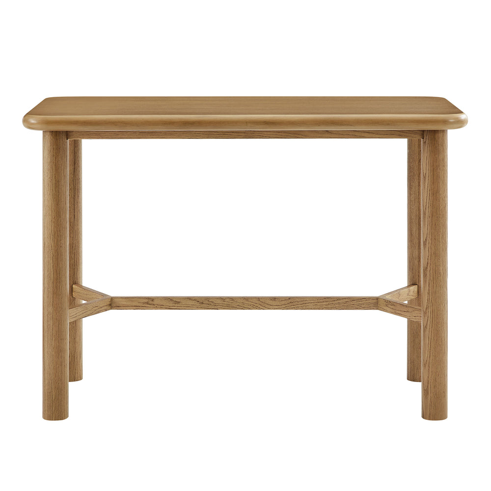 Alvia Rectangular 60" Oak Wood Bar Table in Weathered Oak