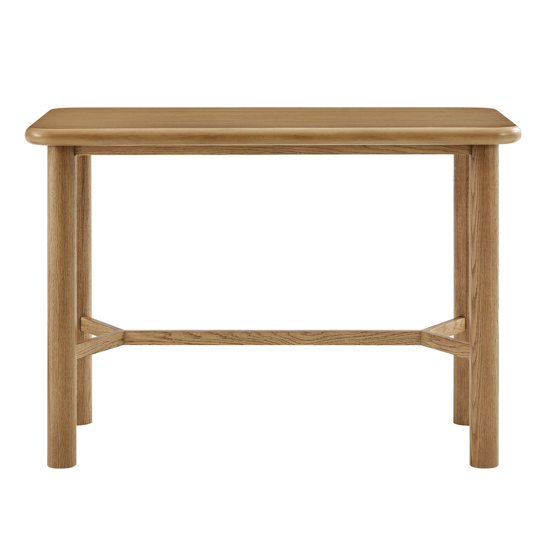 Alvia Rectangular 60" Oak Wood Bar Table in Weathered Oak