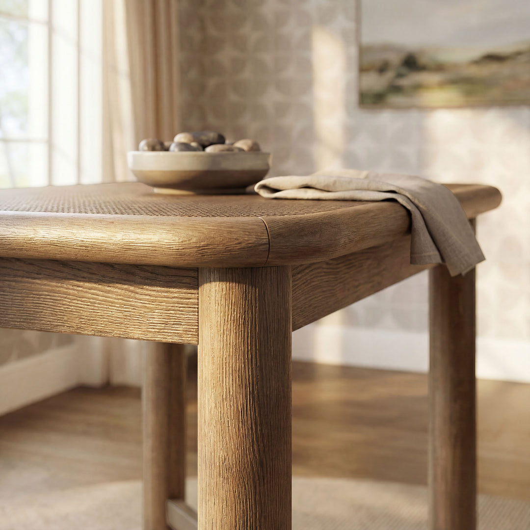 Alvia Rectangular 60" Oak Wood Bar Table in Weathered Oak