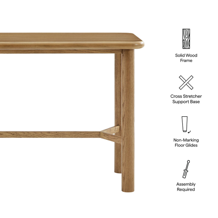 Alvia Rectangular 60" Oak Wood Bar Table in Weathered Oak
