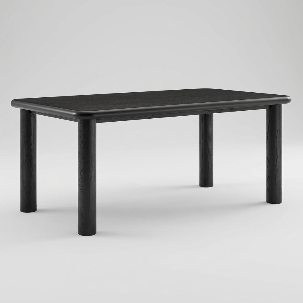 Alvia 72" Rectangular Oak Wood Dining Table in Black