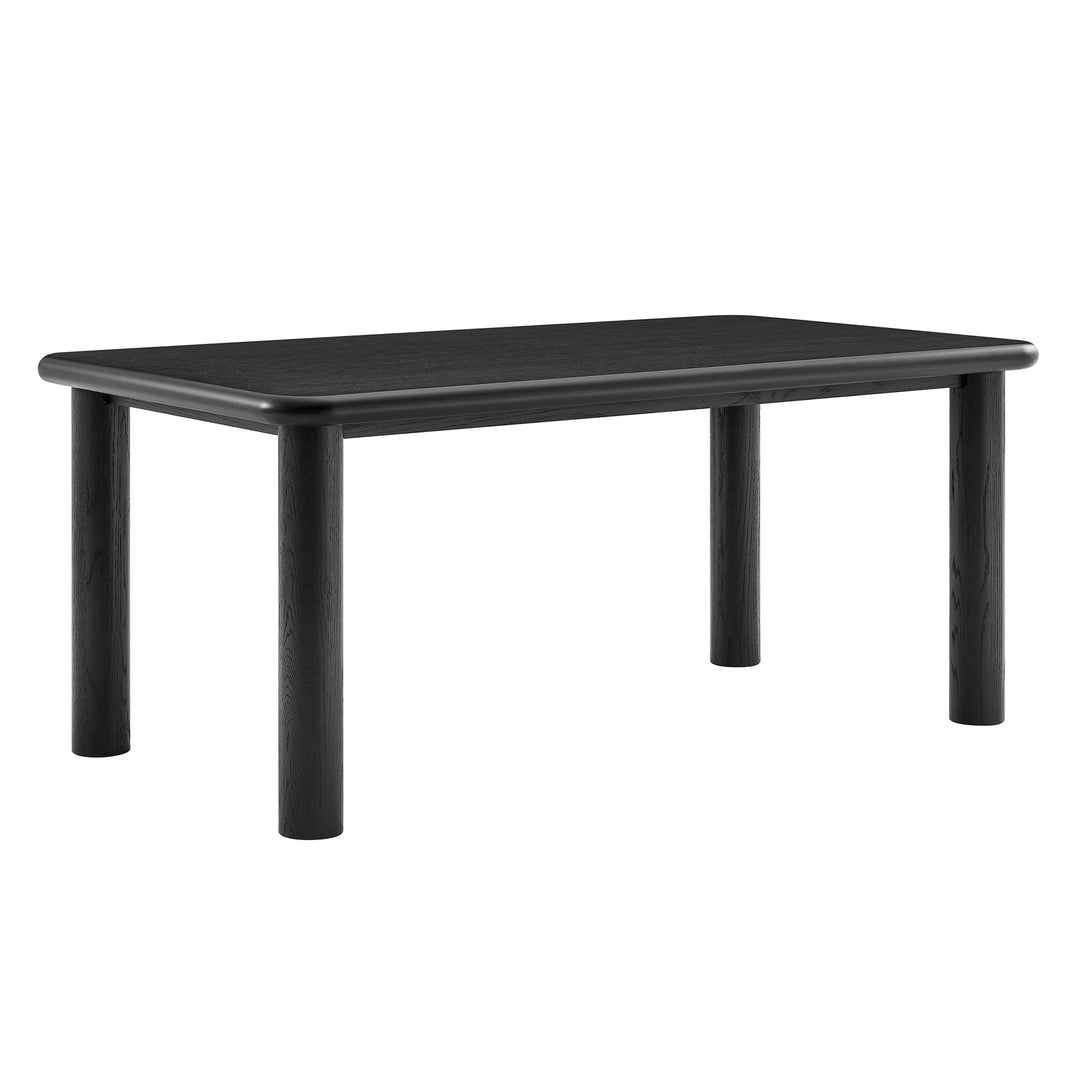 Alvia 72" Rectangular Oak Wood Dining Table in Black