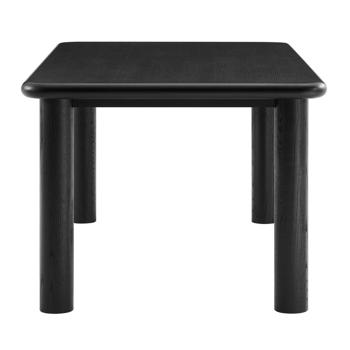 Alvia 72" Rectangular Oak Wood Dining Table in Black