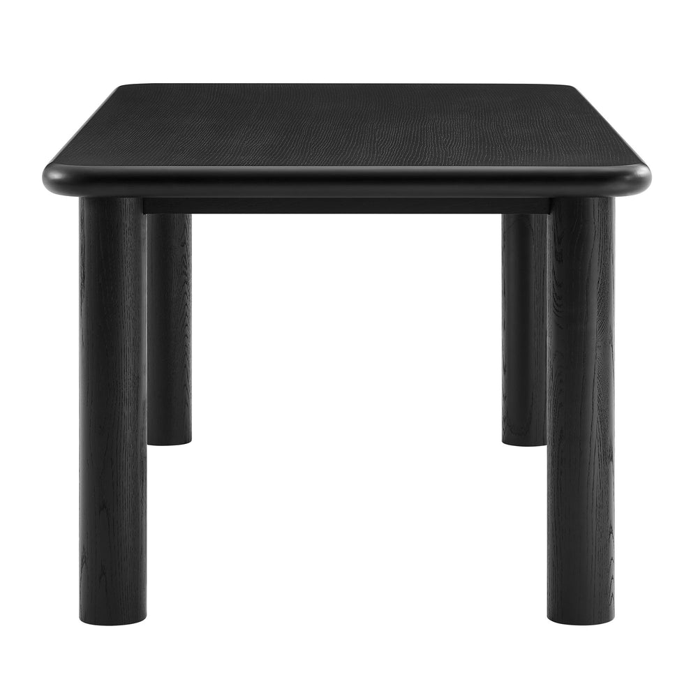 Alvia 72" Rectangular Oak Wood Dining Table in Black
