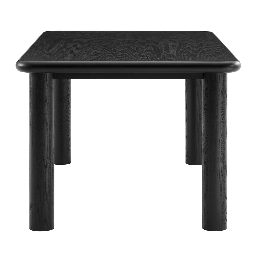 Alvia 72" Rectangular Oak Wood Dining Table in Black