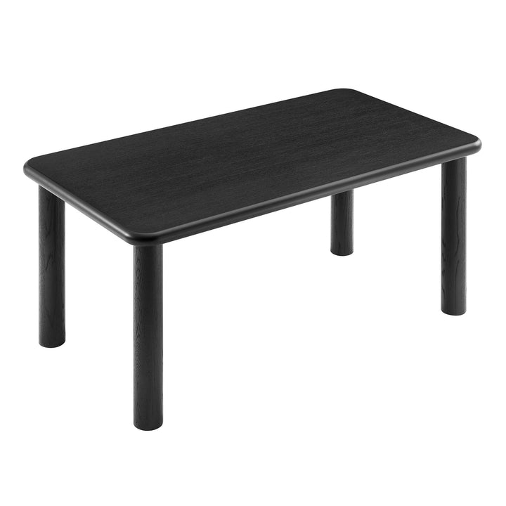 Alvia 72" Rectangular Oak Wood Dining Table in Black