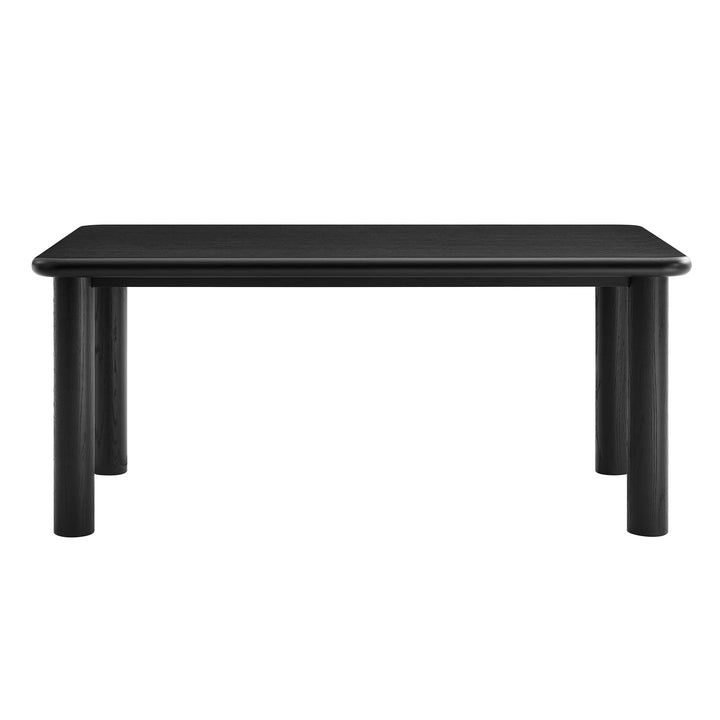Alvia 72" Rectangular Oak Wood Dining Table in Black